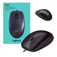 Mouse Com Fio M90 Preto Logitech Usb